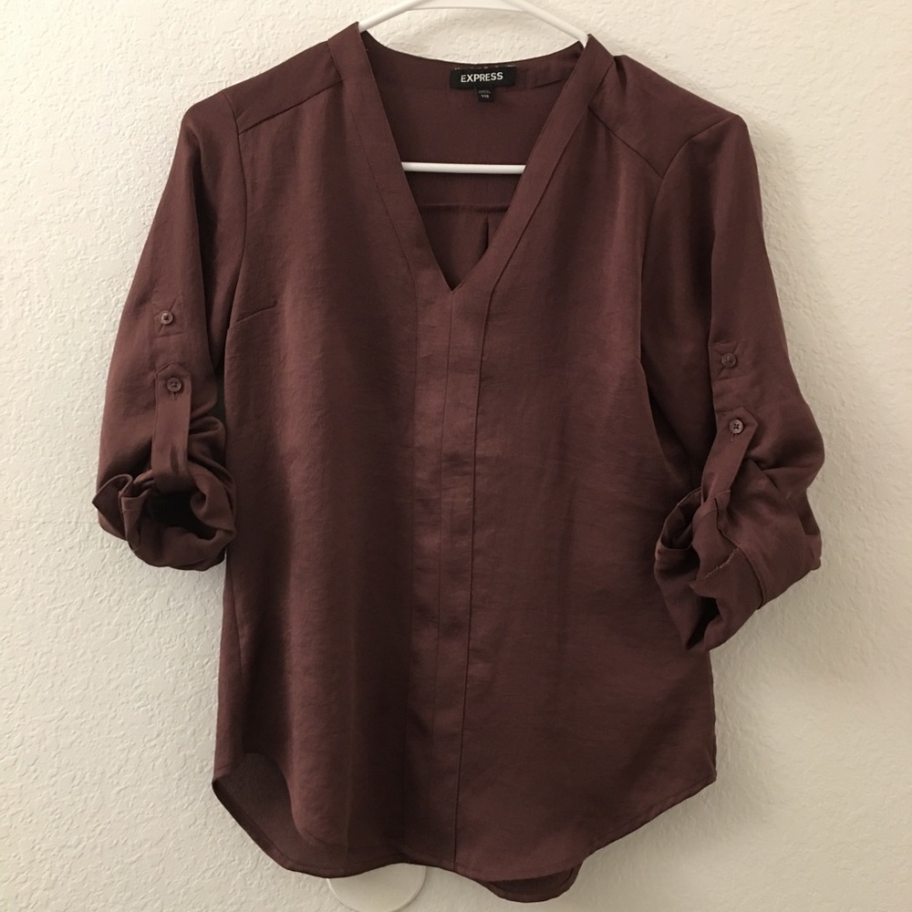 Pretty Nice Casual Business Maroon/Brown Top